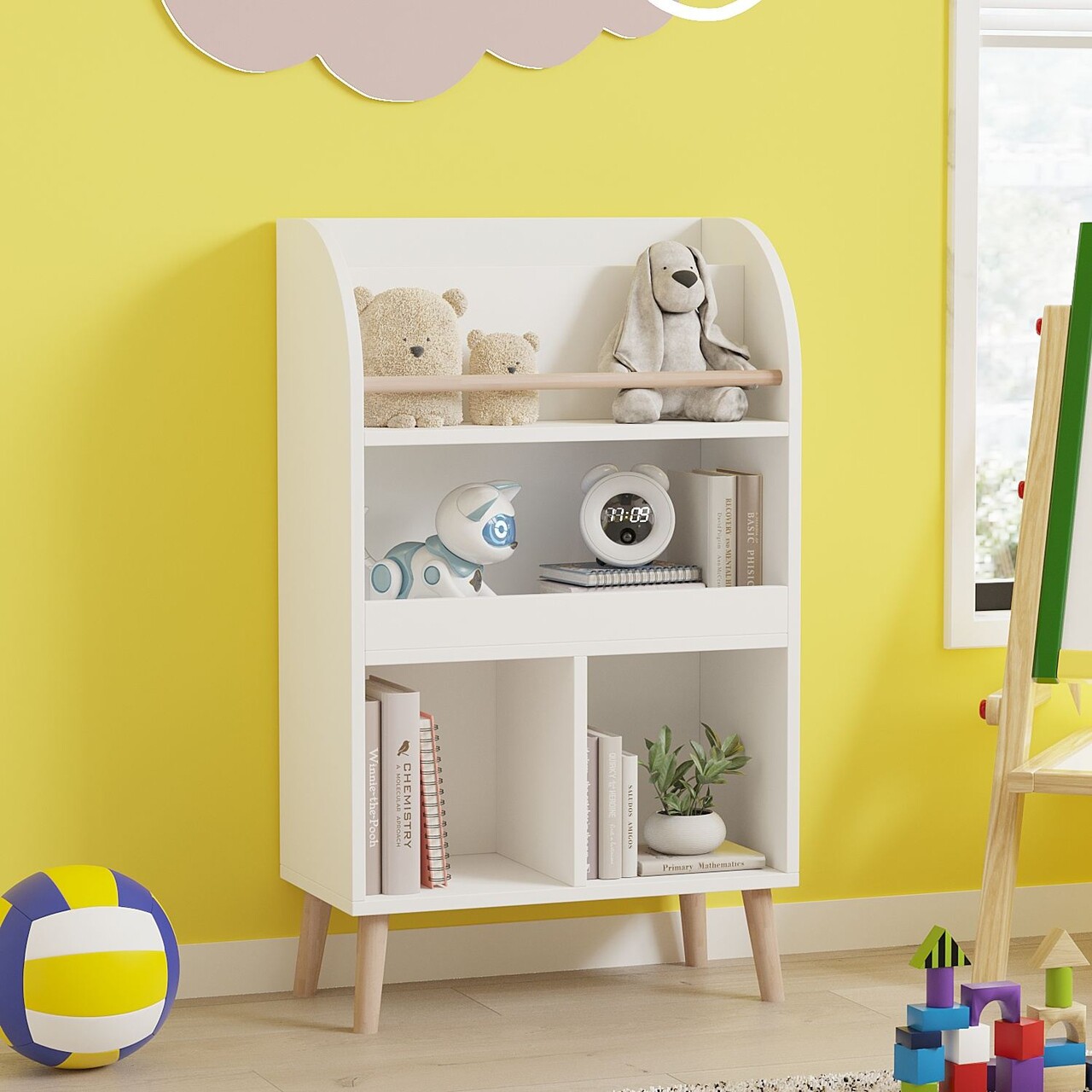 Corp biblioteca, Hanah Home, Minola, 60x102x30 cm, Alb - imagine 6